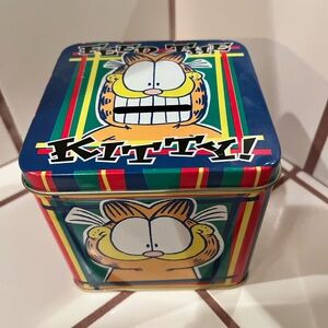 Garfield Giftco Vintage Metal Tin Coin Bank Feed the Kitty cat lover cartoon